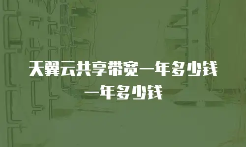 天翼云共享带宽一年多少钱一年多少钱