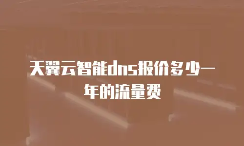 天翼云智能dns报价多少一年的流量费