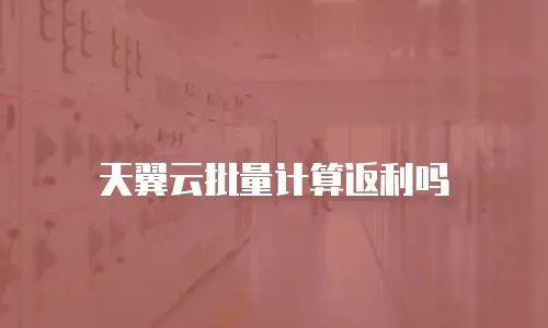 天翼云批量计算返利吗