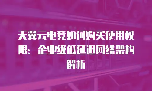 天翼云电竞如何购买使用权限：企业级低延迟网络架构解析