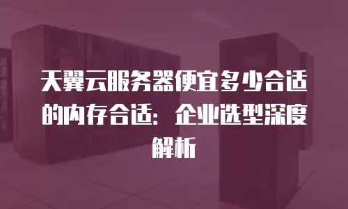 天翼云服务器便宜多少合适的内存合适：企业选型深度解析