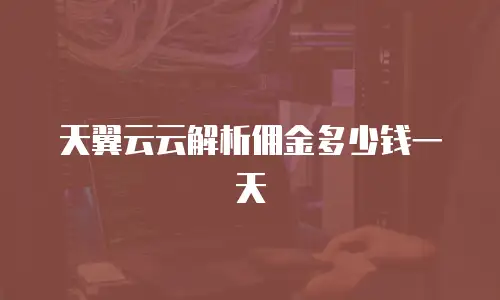 天翼云云解析佣金多少钱一天