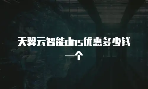 天翼云智能dns优惠多少钱一个