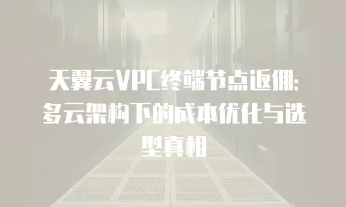 天翼云VPC终端节点返佣：多云架构下的成本优化与选型真相
