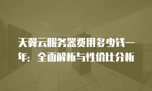 天翼云服务器费用多少钱一年：全面解析与性价比分析