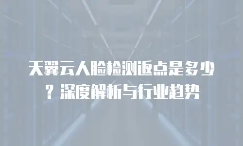 天翼云人脸检测返点是多少？深度解析与行业趋势