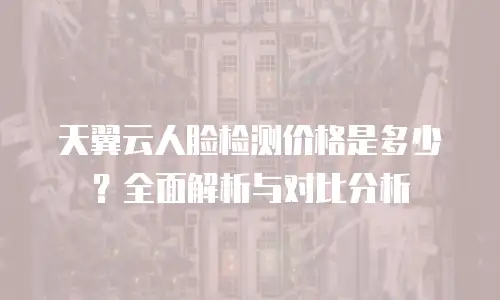 天翼云人脸检测价格是多少？全面解析与对比分析