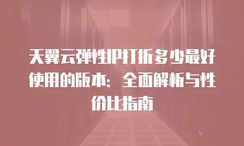 天翼云弹性IP打折多少最好使用的版本：全面解析与性价比指南