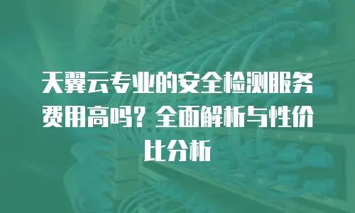 天翼云专业的安全检测服务费用高吗？全面解析与性价比分析