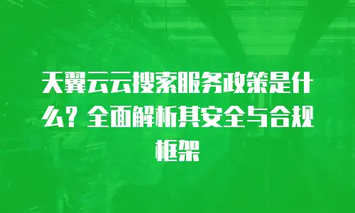 天翼云云搜索服务政策是什么？全面解析其安全与合规框架