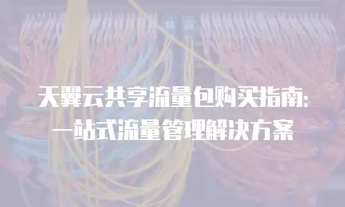 天翼云共享流量包购买指南：一站式流量管理解决方案