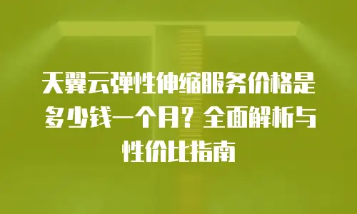 天翼云弹性伸缩服务价格是多少钱一个月？全面解析与性价比指南