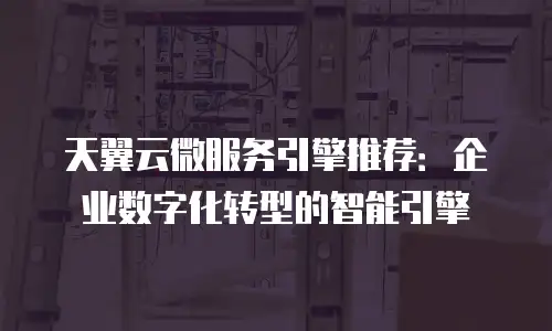 天翼云微服务引擎推荐：企业数字化转型的智能引擎