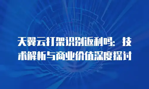 天翼云打架识别返利吗：技术解析与商业价值深度探讨