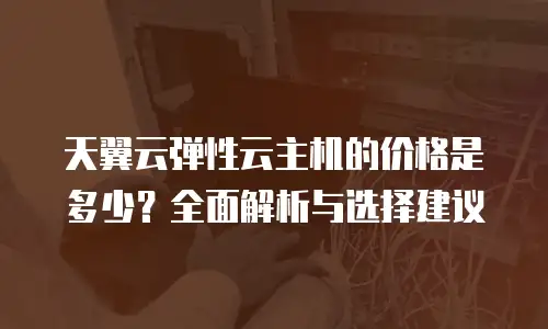 天翼云弹性云主机的价格是多少？全面解析与选择建议