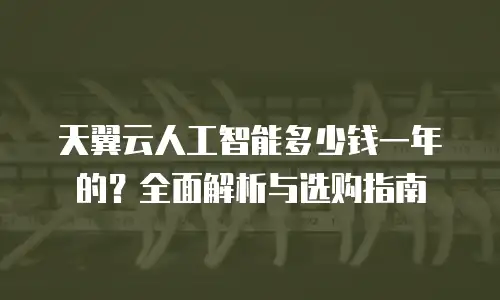 天翼云人工智能多少钱一年的？全面解析与选购指南