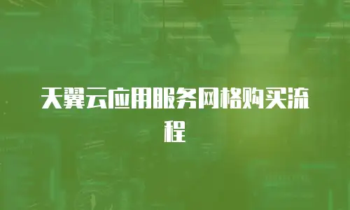 天翼云应用服务网格购买流程