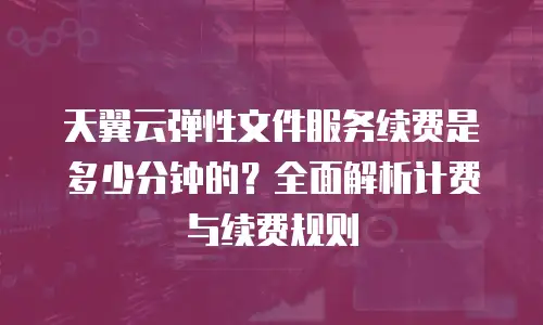 天翼云弹性文件服务续费是多少分钟的？全面解析计费与续费规则