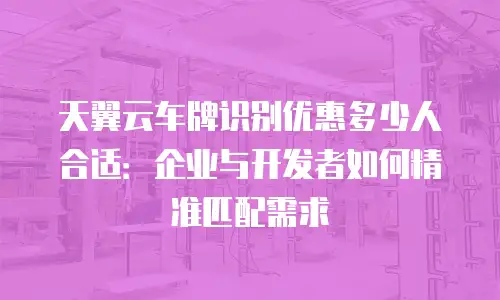 天翼云车牌识别优惠多少人合适：企业与开发者如何精准匹配需求