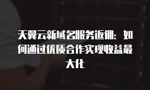 天翼云新域名服务返佣：如何通过优质合作实现收益最大化