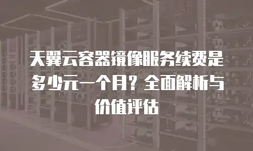 天翼云容器镜像服务续费是多少元一个月？全面解析与价值评估