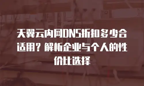 天翼云内网DNS折扣多少合适用？解析企业与个人的性价比选择