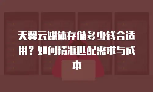 天翼云媒体存储多少钱合适用？如何精准匹配需求与成本