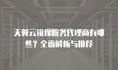 天翼云镜像服务代理商有哪些？全面解析与推荐
