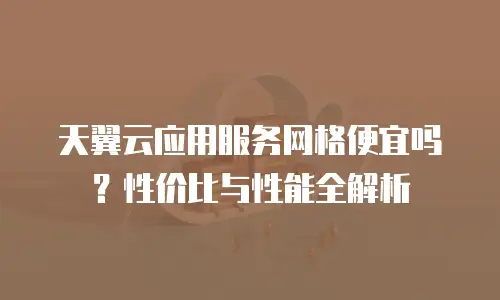 天翼云应用服务网格便宜吗？性价比与性能全解析