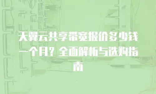 天翼云共享带宽报价多少钱一个月？全面解析与选购指南