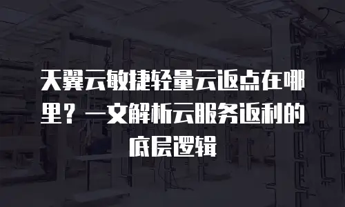 天翼云敏捷轻量云返点在哪里？一文解析云服务返利的底层逻辑
