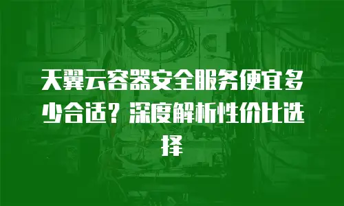 天翼云容器安全服务便宜多少合适？深度解析性价比选择