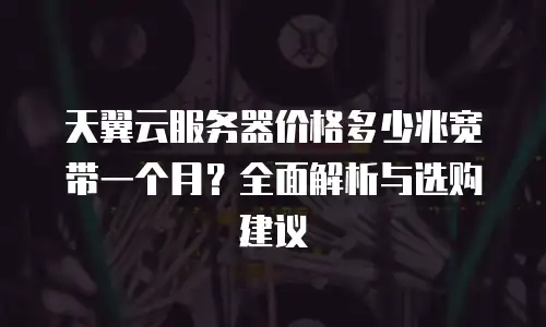 天翼云服务器价格多少兆宽带一个月？全面解析与选购建议