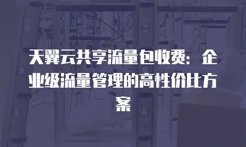 天翼云共享流量包收费：企业级流量管理的高性价比方案
