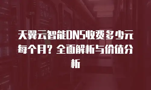 天翼云智能DNS收费多少元每个月？全面解析与价值分析