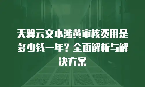 天翼云文本涉黄审核费用是多少钱一年？全面解析与解决方案