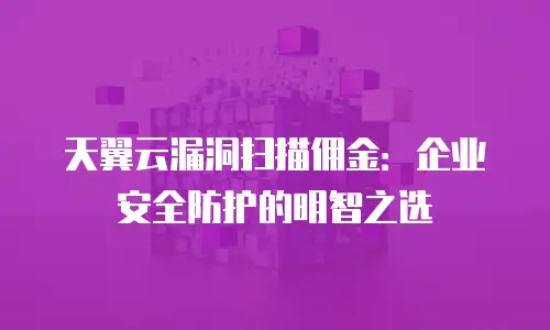 天翼云漏洞扫描佣金：企业安全防护的明智之选