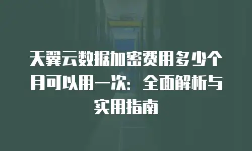 天翼云数据加密费用多少个月可以用一次：全面解析与实用指南