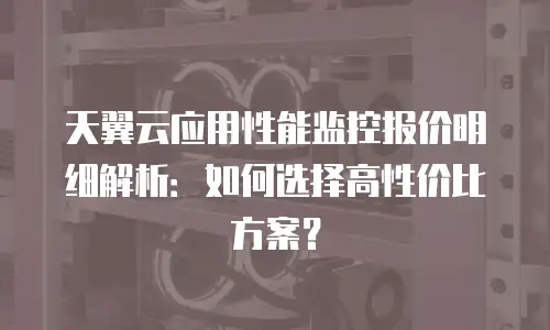 天翼云应用性能监控报价明细解析：如何选择高性价比方案？