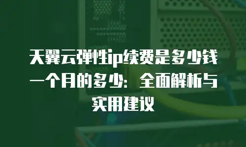 天翼云弹性ip续费是多少钱一个月的多少：全面解析与实用建议