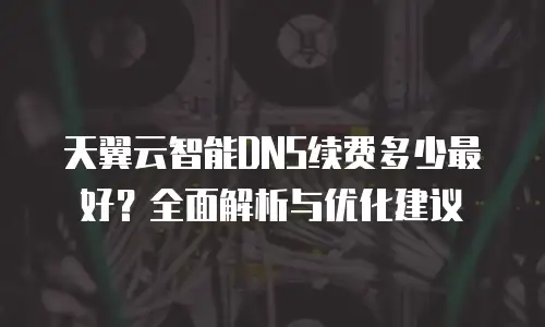 天翼云智能DNS续费多少最好？全面解析与优化建议