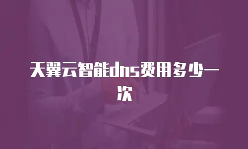 天翼云智能dns费用多少一次