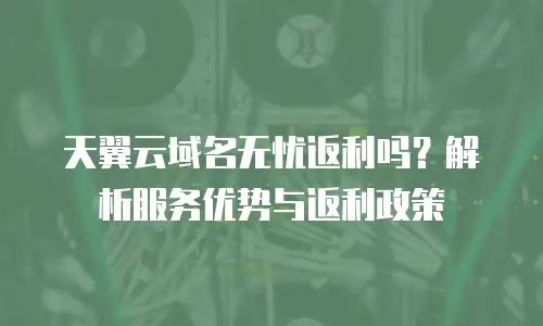 天翼云域名无忧返利吗？解析服务优势与返利政策