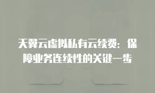 天翼云虚拟私有云续费：保障业务连续性的关键一步
