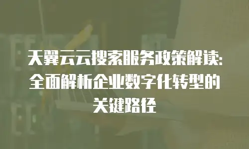 天翼云云搜索服务政策解读：全面解析企业数字化转型的关键路径