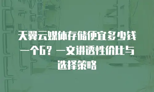 天翼云媒体存储便宜多少钱一个G？一文讲透性价比与选择策略