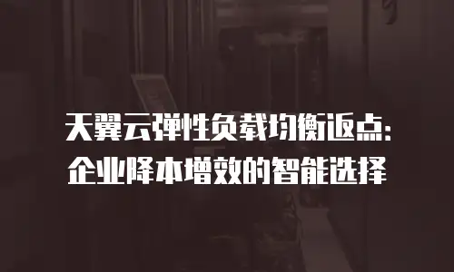 天翼云弹性负载均衡返点：企业降本增效的智能选择