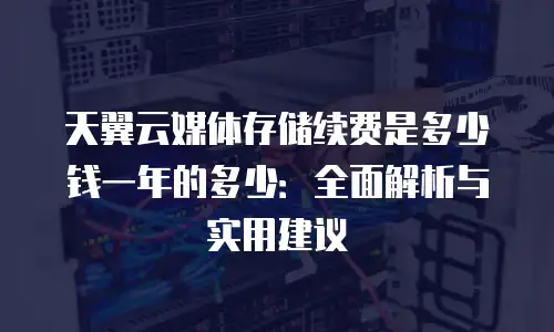天翼云媒体存储续费是多少钱一年的多少：全面解析与实用建议