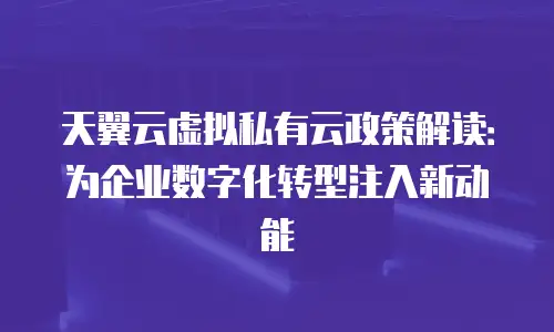 天翼云虚拟私有云政策解读：为企业数字化转型注入新动能