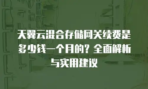 天翼云混合存储网关续费是多少钱一个月的？全面解析与实用建议